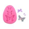 Três pares borboleta gravata urso coelho urso violento DIY chocolate bolo silicone molde decoração moldando cozimento