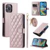 Adecuado para Funda de Cuero para Teléfono Móvil Iphone16E 17Pro Rombo Pequeño Aroma Tarjetero Cartera Sachel Funda Protectora Diagonal