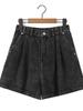 Runqi Tamanho Grande N8717 Ins Soltos Cintura Alta Linha A Perna Larga Jeans Macio Shorts Atacado Shorts Jeans Tamanho Grande