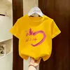 Camiseta Feminina Verão 2026 Novo Estilo Infantil Super Fofa Moderna Algodão Puro Roupas Roupa de Verão Top de Manga Curta para Menina