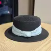Sombrero de Copa Plana Colorido con Lunares y Lazo Estilo Vacaciones para Mujer, Sombrero de Sol de Playa de Verano, Sombrero de Protección Solar para Viajes, Sombrero de Paja