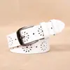 Cinto Feminino Platich Girassol Vazado Duas Camadas Couro Genuíno Estilo Japonês e Coreano Cinto de Couro Genuíno Cinto Simples Atacado
