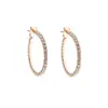 Brincos Europeus e Americanos Transfronteiriços de Aço com Arame Elástico e Strass de 2mm Exagerados Grandes de Fio de Aço Linha Única Tendência Personalizados Cheios de Diamante