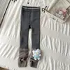 Leggings Novos para Meninas com Forro de Fleece para Outono e Inverno, Roupa Externa, Meias-Calças de Fleece Grossas Inteiriças com Desenhos Animados, Calças Longas Quentes Infantis de Retalhos