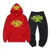 Synaword High Street Y2K Traje Europeo y Americano para Hombre Ins Tendencia Hip-Hop Sudadera con Capucha Sudadera Estampada Syna Pantalones