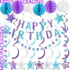 Decoraciones para Fiesta de Cumpleaños Infantil de Amazon Adornos Colgantes Espirales de Estrella Banners Bolas de Panal Serpentinas Flores de Papel Plegables Set de Arreglo