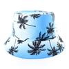 Moda Transfronteriza Todo Combinable Sombrero de Pescador para Hombre y Mujer Estampado Árbol de Coco Sombrero de Cubeta Reversible Sombrero para el Sol Informal para Viajes al Aire Libre