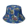 Chapéu de Pescador com Estampa de Baleia, Concha, Vela, Sereia e Peixe Estilo Coreano, Chapéu de Sol Bacia, Unissex