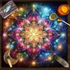 Mantel de Tarot Paño Esterilla Fases Lunares Flores Solares Sol 12 Constelaciones Mantel de Terciopelo