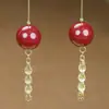 Pendientes de Plata de Ley de Alta Gama Chapados en Plata al por Mayor Alambre para Pendientes de Cinabrio Cola de Fénix Arena Imperial Pendientes de Oro de Arena Púrpura de Alto Contenido