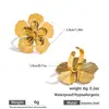 Anillo de Flor de Acero Inoxidable Maltés No Descolorante para Mujer con Diseño Abierto Tridimensional, Joyería Exagerada Transfronteriza Europea y Americana
