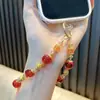 Colgante de Bolsillo Gato de la Suerte de Cristal Cadena de Teléfono Móvil con Cuentas de Gato de Año Nuevo Colgante Llavero Otoño e Invierno Pequeño Regalo