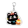 Chaveiro Acrílico Fofo Gato Luo Xiaohei Transfronteiriço, Pingente Pequeno Gato Preto, Decoração de Mochila, Chaveiro Personalizado Atacado