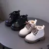Dr. para Niñas. Martens 2026 Nuevas Llegadas de Invierno Bebé Más Terciopelo Calidez Botas de Cuero para Niños Estilo Británico Botines con Cordones