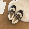 Zapatos Mary Jane de Estilo Coreano con Doble Hebilla Suave 2026 para Mujer con Punta Redonda, Suela Suave, Felpa Adentro, Cálidos, Corte Bajo, Zapatos de Piel con Piel