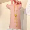 Collar con Borla de Diamante Blanco Chapado en Oro de 24 Quilates Mariposa Alta Retención de Color Nuevo Estilo Colgante de Mariposa Soñador Cadena para Clavícula Cadena de Conjunto Elegante
