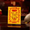 Tarjeta de Protección Amuleto de Gato Pegatina para Teléfono Móvil Tarjeta de Fortuna de Cinabrio Pintada a Mano para Riqueza y Bendiciones Tarjeta de Bendición para Mascotas Amuleto de Seguridad de Gatito de Cinabrio