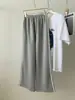 Calça Casual de Caimento Americano Retrô com Barra Dupla de Perna Larga para Mulheres, Início do Outono 2026, Estilo College, Versátil, Solta, Emagrecimento, Comprimento Total