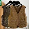 Foto real Colete bordado com pedraria pesada para mulheres 2026 Outono novo estilo Colete Outerwear tipo Xale Top de Veludo de Couro de Veado