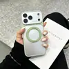 Adecuado para iPhone 18 Pro Max, funda de teléfono con soporte magnético plateado mate, funda protectora anti-caídas de cobertura total Apple 17