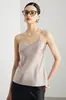 Camisola de seda para mujer 2025 primavera/verano nueva versátil color liso para ir al trabajo prenda interior top de seda de morera