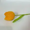 Producto Terminado Tejido Simulado Rama de Flor Tulipán Cabeza Gruesa Regalo Oficina en Casa Decoración de Boda Tulipán Tejido a Crochet Flor Artificial