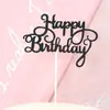 Decoração de bolo bandeira de aniversário em chinês e inglês/cartão de inserção de decoração de bolo de aniversário/inserção de bandeira feliz aniversário