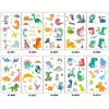 Novos adesivos de tatuagem de desenho animado infantil transfronteiriços, dinossauro fofo e divertido, sereia, adesivos de tatuagem temporária para braço de animal