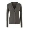 Cárdigan de Punto Gris Falso de Dos Piezas para Mujer Otoño 2026 Nuevo Estilo Ropa Exterior Tacto de Alta Gama Manga Larga Capa Base Diseño