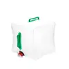 Bolsa de água dobrável quadrada de PVC 20 litros grande capacidade portátil para exterior carro chaleira de bebida com torneira balde telescópico