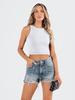 Desejo Transfronteiriço Amazon Primavera e Verão Colete Estilo Europeu e Americano Sexy Moderno Mostra o Umbigo Curto Sem Mangas Slim Fit