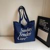 2025 Verano Nuevo Ins Bolso de Lona de un Solo Hombro con Letras Estilo Perezoso Bolso de Tela Estilo Japonés Bolso de Lona para Estudiantes Bolso para Mujer