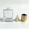 Frasco de Perfume Quadrado Plano de 30ml do Fabricante com Tampa de Rosca de 15mm, Frasco Vazio de Vidro com Borrifador Fino, Material de Embalagem, Frasco Dosador Cosmético, Em Estoque