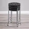 Taburete Redondo de Plástico para Uso Doméstico, Simple y Elegante, Taburete Alto Redondo con Marco de Acero Engrosado, Funda para Taburete, Taburete para Mesa de Comedor, Taburete para Banquetes