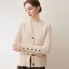 2026 Inverno Novo Cardigan de Tricô com Gola V Espesso de Cashmere Cinco Fios Sem Mangas Cor Sólida Xale Quente