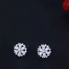 Pendientes de plata de ley S990 estilo coreano alrededor de pétalos incrustados pendientes de circonita pendientes temperamento pendientes de estrella