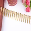 Guangzhou Nuevo Al por Mayor Premium Cadena de Perlas y Diamantes Accesorios para Ropa Componentes de Cadena de Circonita Cadena de Perlas Chapada en Oro con Pedrería