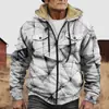Chaqueta de Algodón Gruesa con Forro Polar, Estilo Étnico, Doble Bolsillo, Doble Capa Interior, Cremallera y Bolsillos de Parche, Patrón Transfronterizo 2025, para Abrigo