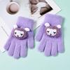 Guantes Infantiles para Niños y Niñas, Cálidos y Resistentes al Frío, de Cinco Dedos, Tejidos, de Felpa, Dibujos Animados, para Estudiantes de Primaria y Secundaria, Suaves
