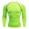 Ropa de Compresión de Secado Rápido de Verano para Hombre, Traje Deportivo de Manga Larga, Camiseta para Correr, Fitness, Entrenamiento de Fútbol, Uniforme de Baloncesto, Camiseta de Capa Base