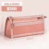 Nova bolsa de papelaria de grande capacidade, bolsa de armazenamento com zíper para estudantes, dupla camada, tridimensional, estojo de lápis de malha transparente, bolsa de papelaria para exames