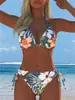 Bikini Separado de Verano 2027 Europeo y Americano Transfronterizo para Mujer Sexy Estampado con Tirantes Playa Casual Traje de Baño