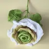 Flores de Crochê de Lã 3D Acabadas Atacado, Flores Artificiais Rosa, Flores Eternas com Efeito 3D Feitas à Mão DIY Autocriado