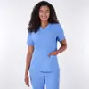 Novo Uniforme de Trabalho para Hospital, Salão de Beleza, Spa, Clube, Enfermagem, Uniforme Scrubs Feminino, Secagem Rápida, Estilo Fino, Cor Sólida