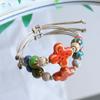 Pulseira Refrescante de Peixe Dourado em Cerâmica de Jingdezhen para Mulheres Leve Luxo Tecida à Mão Design de Nicho Joia para Menina