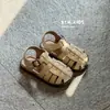 Sandalias para Bebé 2026 Verano Nuevo Estilo Moda Coreana para Niños Sandalias Versátiles Tejidas de Suela Suave con Punta para Niños y Niñas