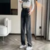 Jeans de mujer primavera y otoño ropa de mujer 2024 nuevos ajustados de cintura alta negros de pierna recta estrecha de pierna ancha para niños