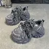 Cordones Strass Petites Estilo Europeo Otoño Súper 2026 Moda Suela Gruesa Zapatos Papá Zapatos para Mujer que Aumentan la Altura Tendencia Deportivos