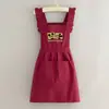 Avental Resistente à Água Estilo Vestido de Princesa de Desenho Animado para Uso na Cozinha, Avental de Trabalho para Refeição Feminino, Roupa de Trabalho para Exterior com Texto Impresso