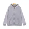 Nueva sudadera con cremallera de tela retro americana lavada con nieve y efecto desgastado de 400G para hombre, disponible para impresión al por mayor